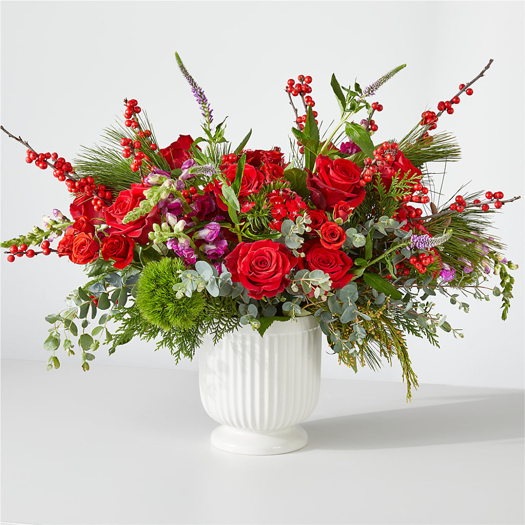 Big Red Bow Bouquet – Gainesville Floral Exchange, Gainesville FL