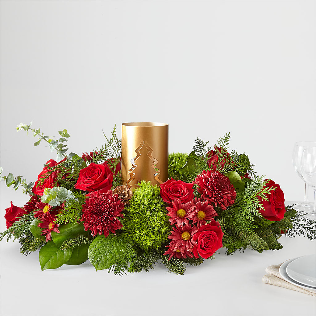 Toast the Season Centerpiece – Gainesville Floral Exchange, Gainesville FL