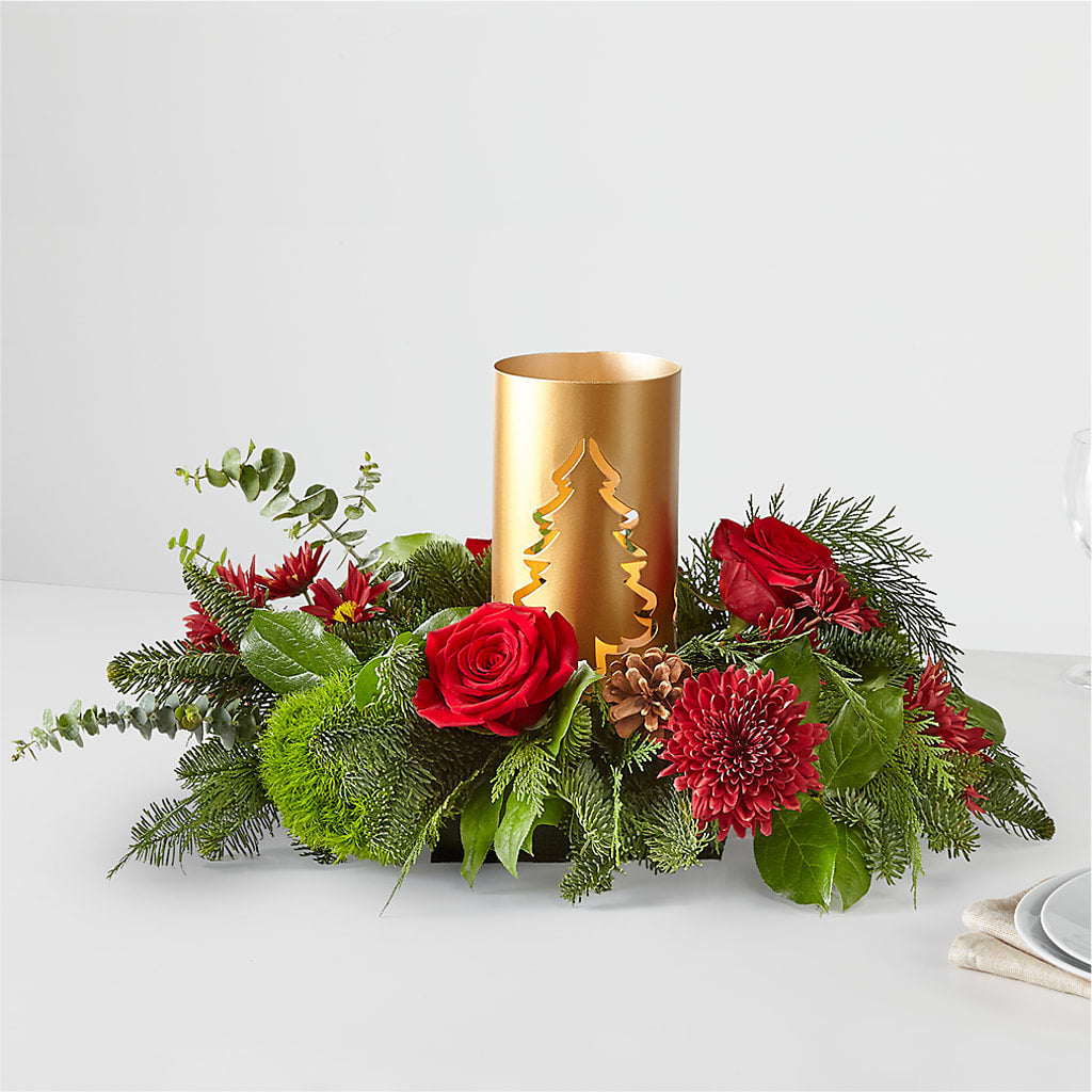 Toast the Season Centerpiece – Gainesville Floral Exchange, Gainesville FL