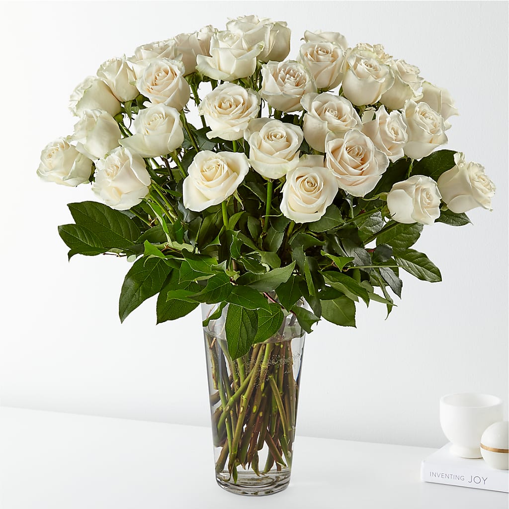 Long Stem White Rose Bouquet – Gainesville Floral Exchange, Gainesville FL