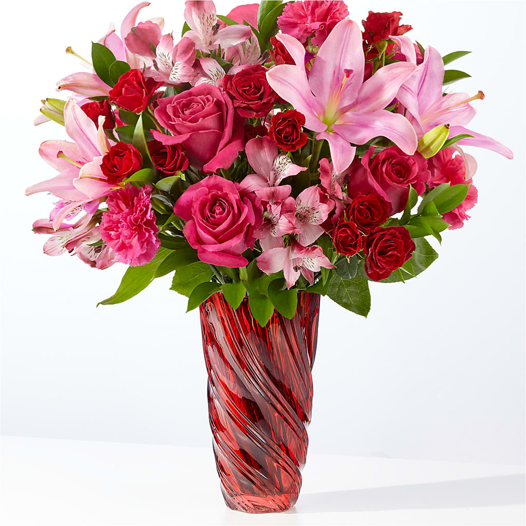 In Love Bouquet with Luxe Swirl Vase – Gainesville Floral Exchange, Gainesville FL