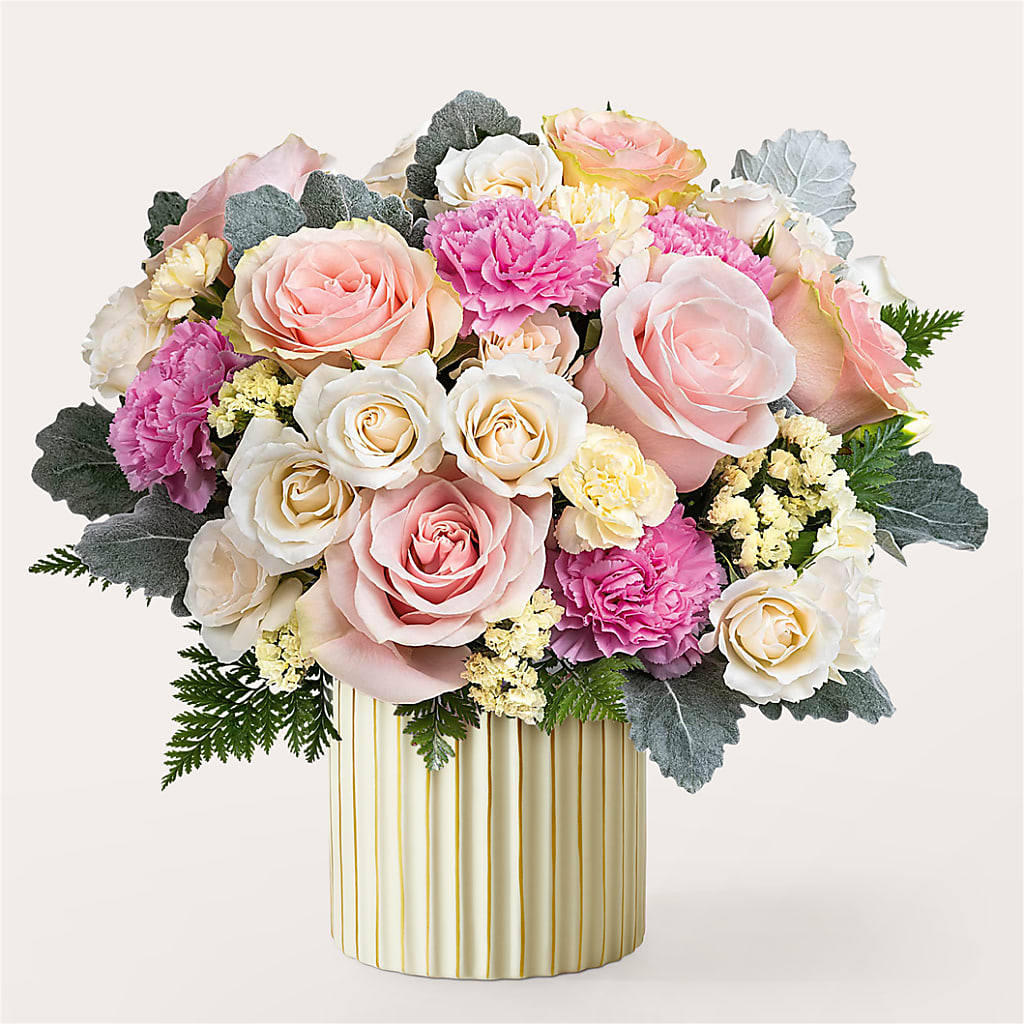 Blissful Moments Bouquet with Ivory Vase – Gainesville Floral Exchange, Gainesville FL