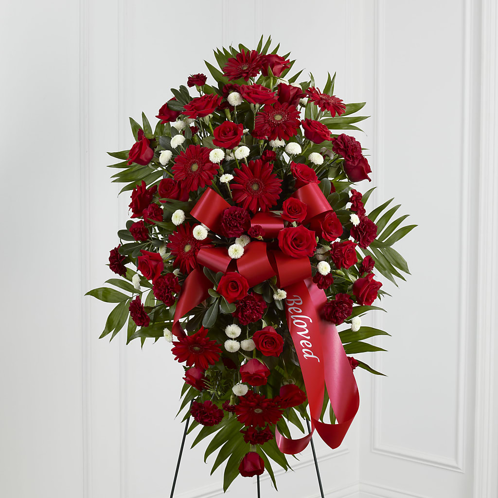 Treasured Memories Standing Spray – Gainesville Floral Exchange, Gainesville FL