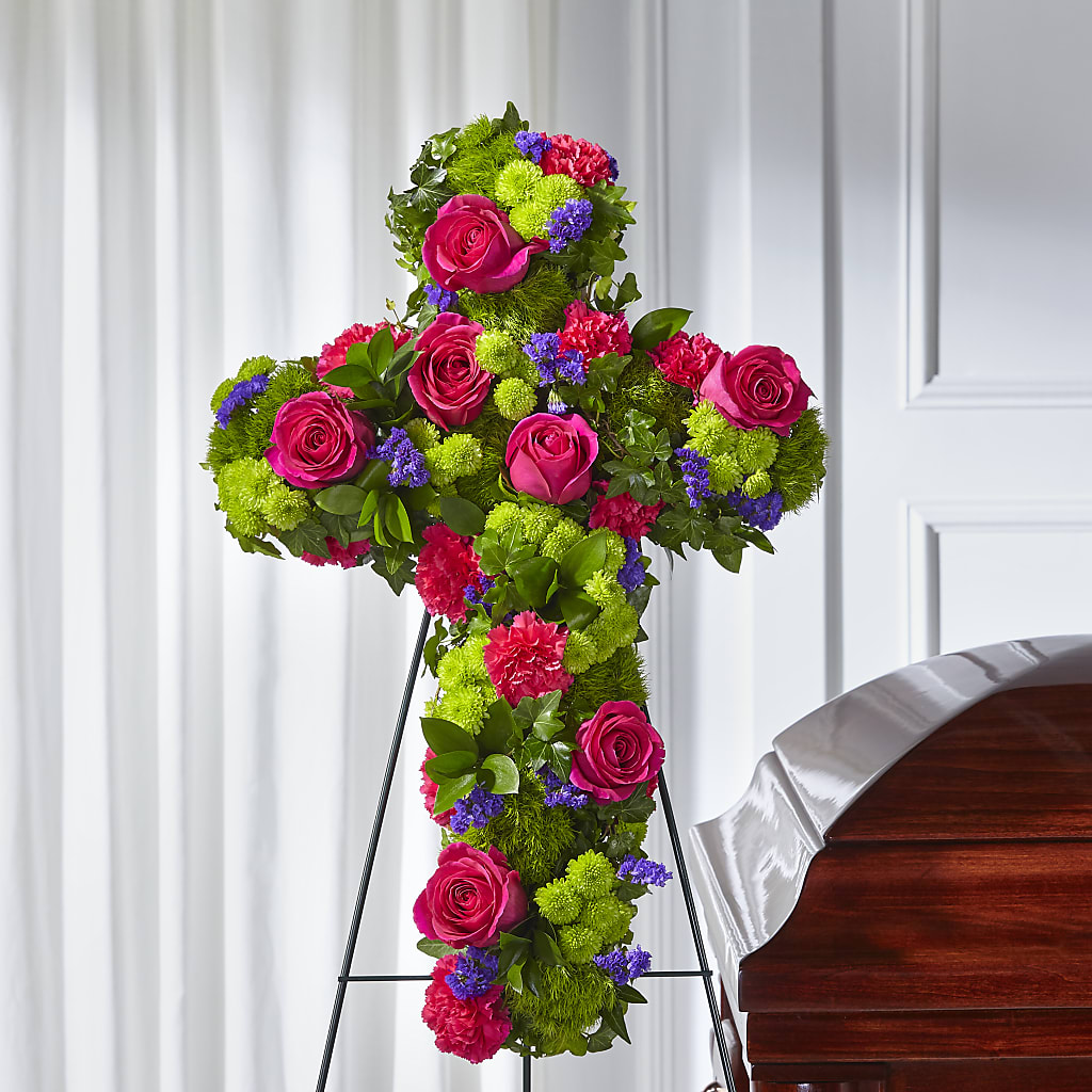 Tribute Rose Floral Cross – Gainesville Floral Exchange, Gainesville FL