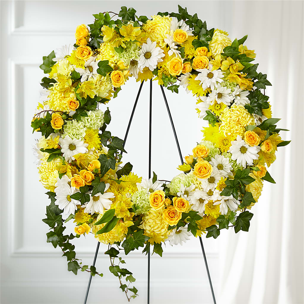 Golden Remembrance Wreath – Gainesville Floral Exchange, Gainesville FL