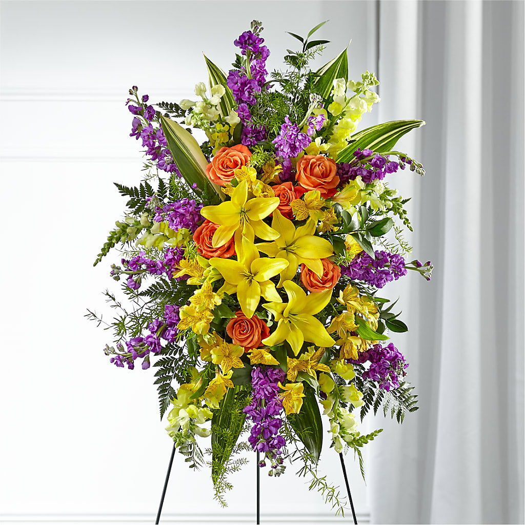 Thoughtful Prayers Standing Spray – Gainesville Floral Exchange, Gainesville FL
