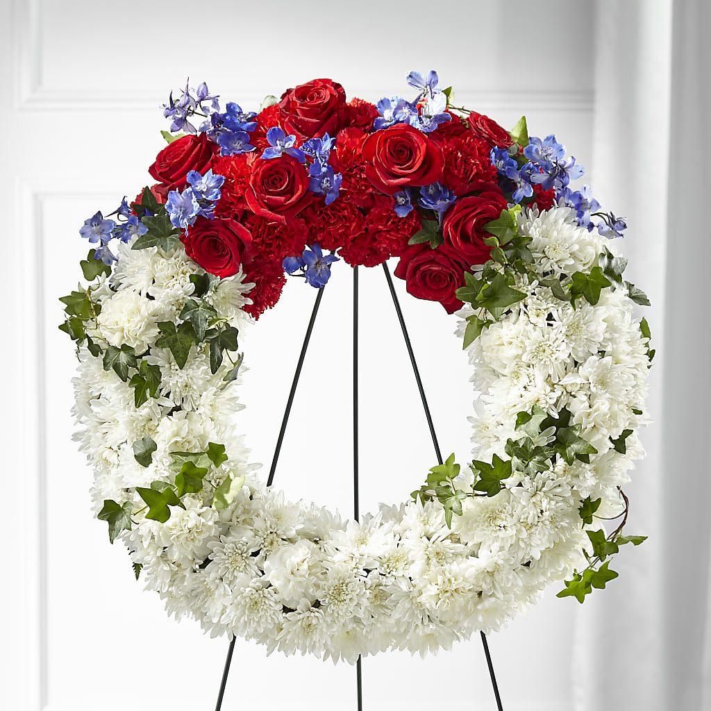 Patriotic Passion Wreath – Gainesville Floral Exchange, Gainesville FL