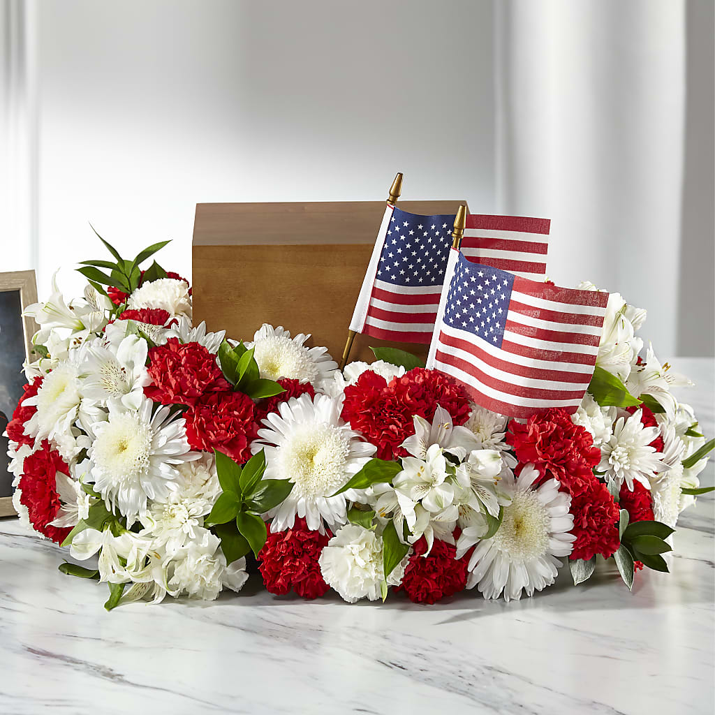 Spirit of Patriotism Cremation Adornment – Gainesville Floral Exchange, Gainesville FL