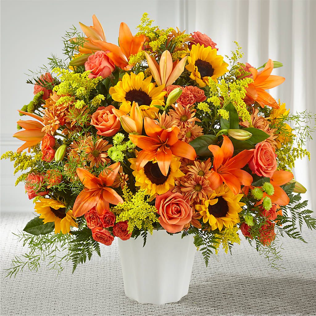 Harvest Thoughts Floor Basket – Gainesville Floral Exchange, Gainesville FL