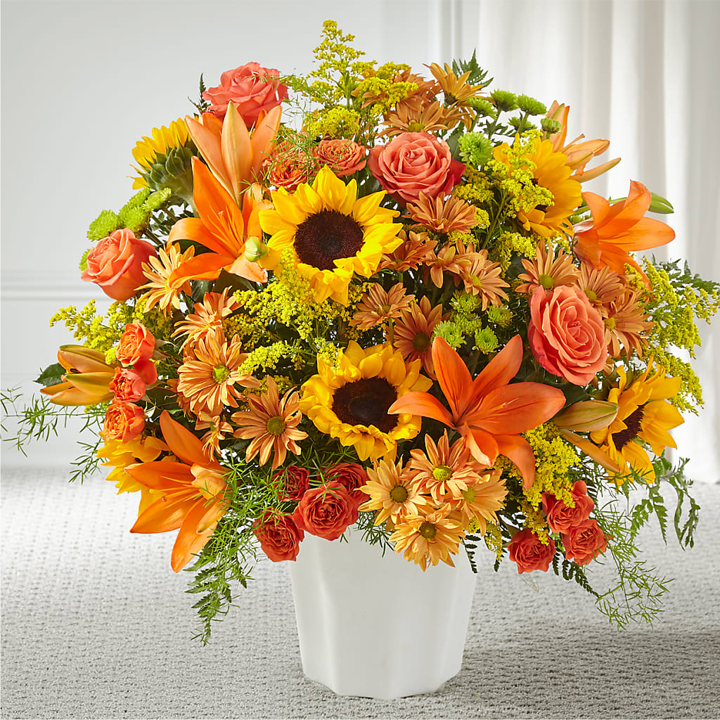 Harvest Thoughts Floor Basket – Gainesville Floral Exchange, Gainesville FL