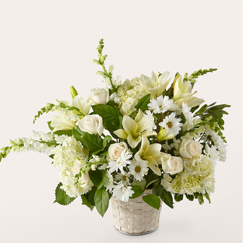 Ivory Elegance Floral Basket – Gainesville Floral Exchange, Gainesville FL