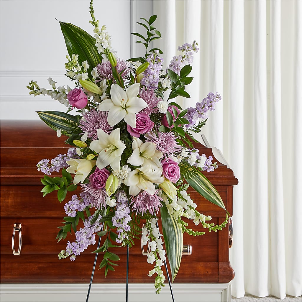 Grateful Hearts Standing Spray – Gainesville Floral Exchange, Gainesville FL