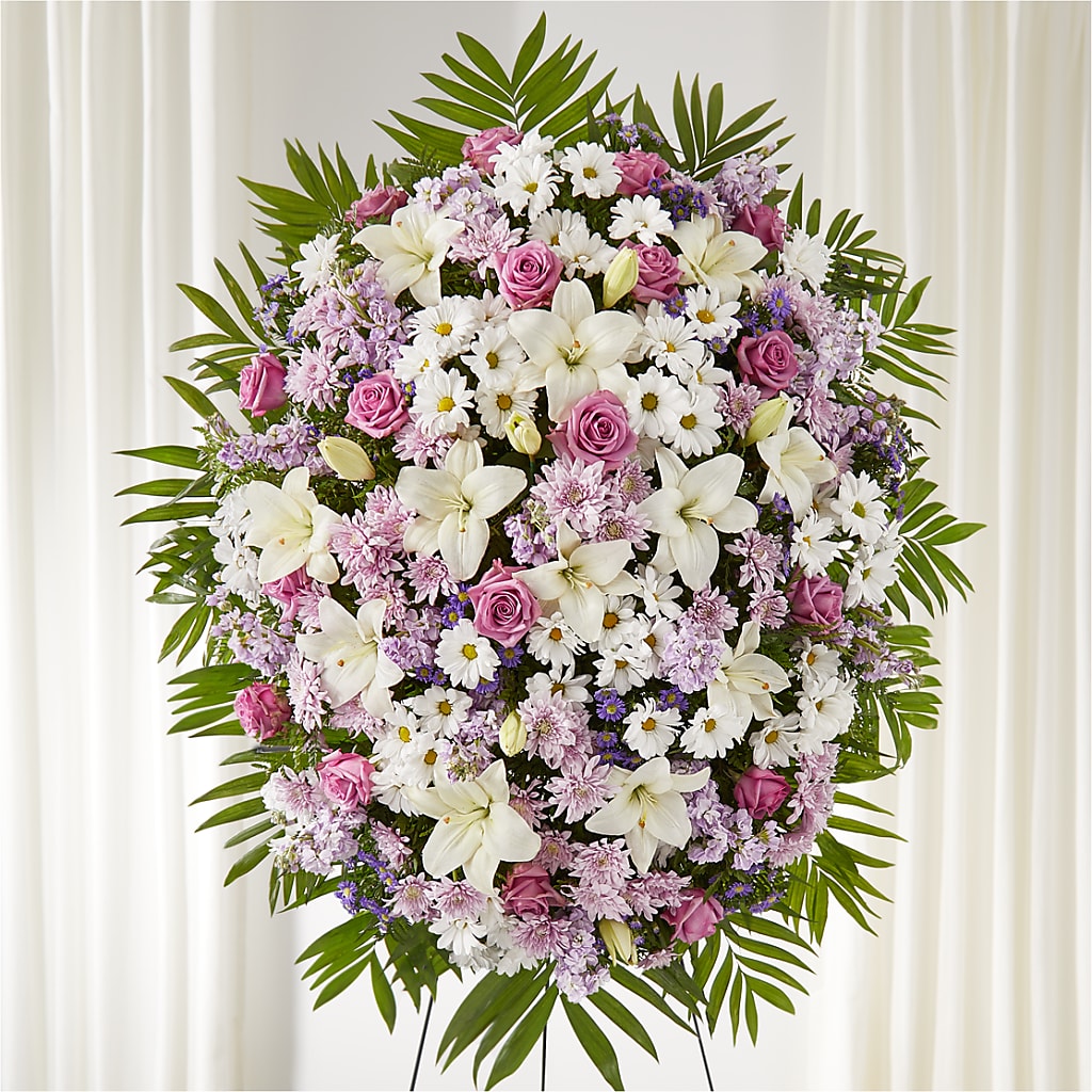 Surrounded by Love Standing Spray – Gainesville Floral Exchange, Gainesville FL