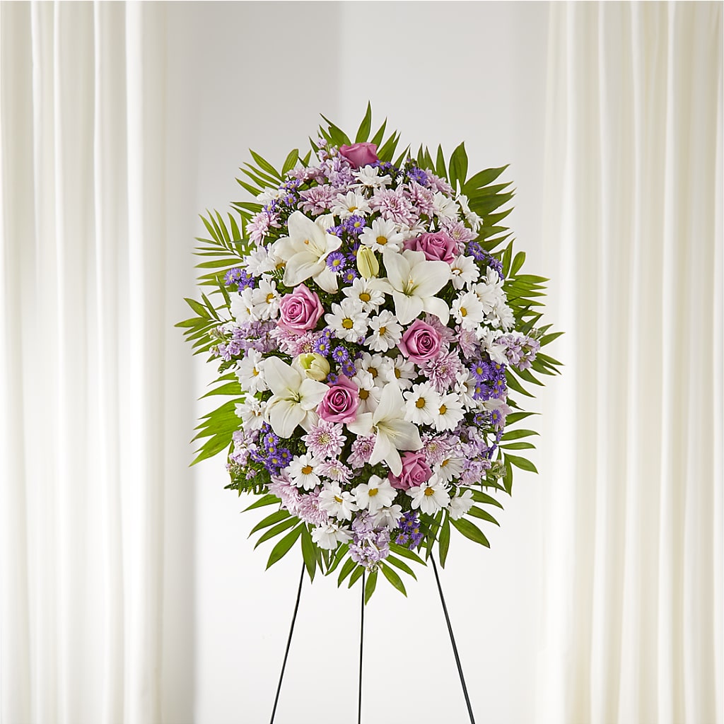 Surrounded by Love Standing Spray – Gainesville Floral Exchange, Gainesville FL