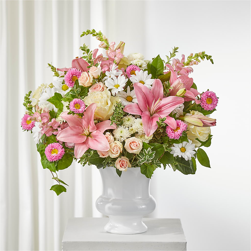 Empathetic Blooms Urn Arrangement – Gainesville Floral Exchange, Gainesville FL