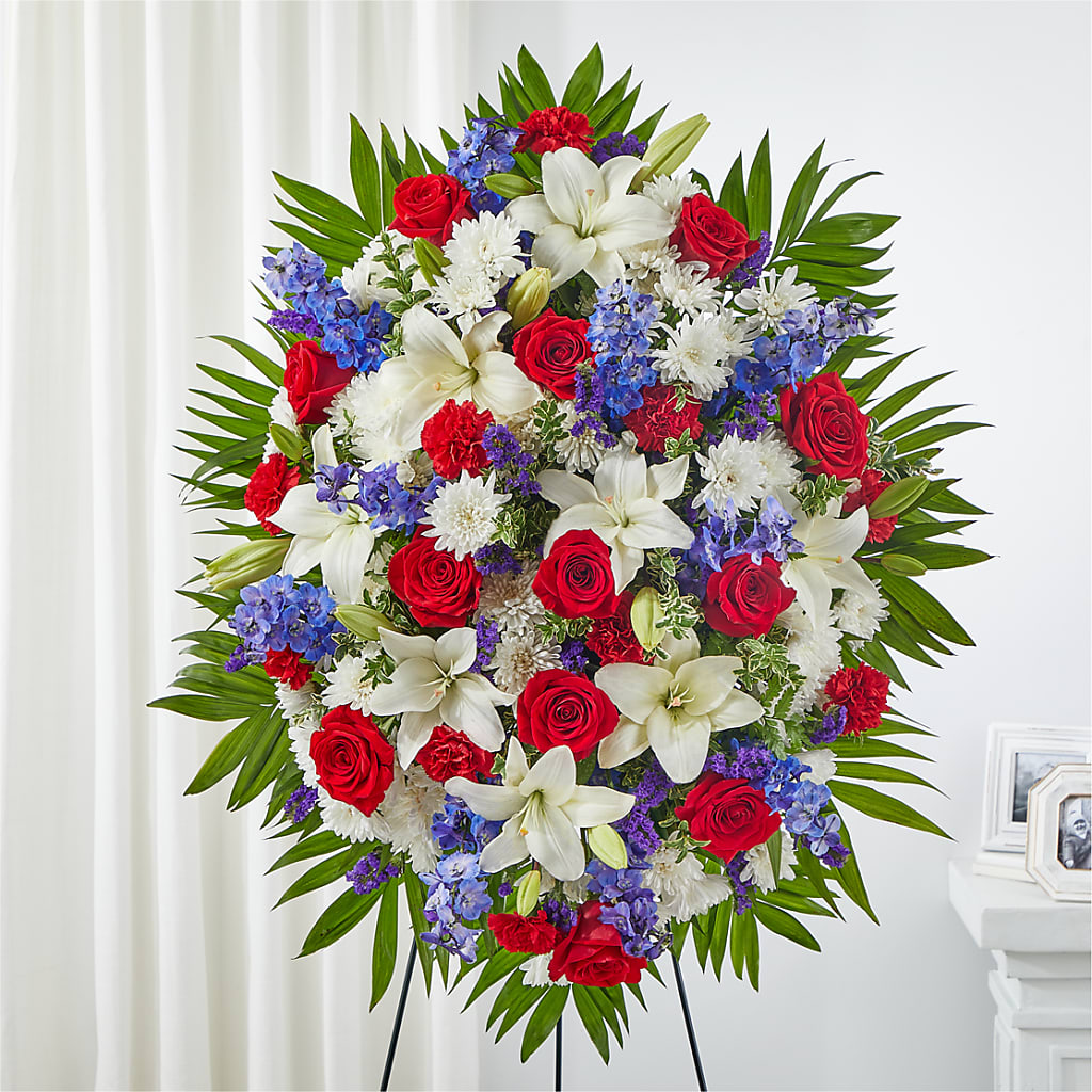 Cherished Service Standing Spray – Gainesville Floral Exchange, Gainesville FL