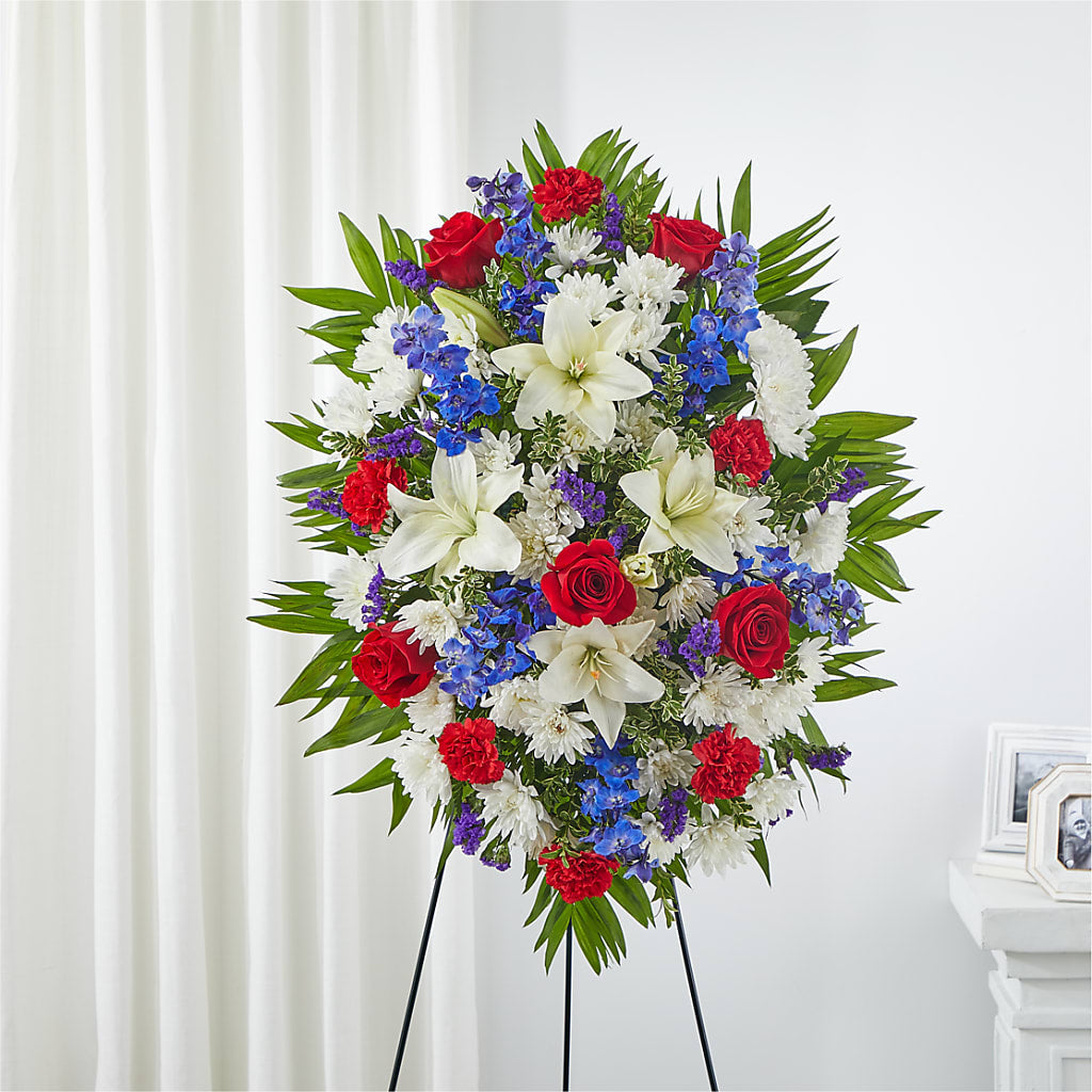 Cherished Service Standing Spray – Gainesville Floral Exchange, Gainesville FL