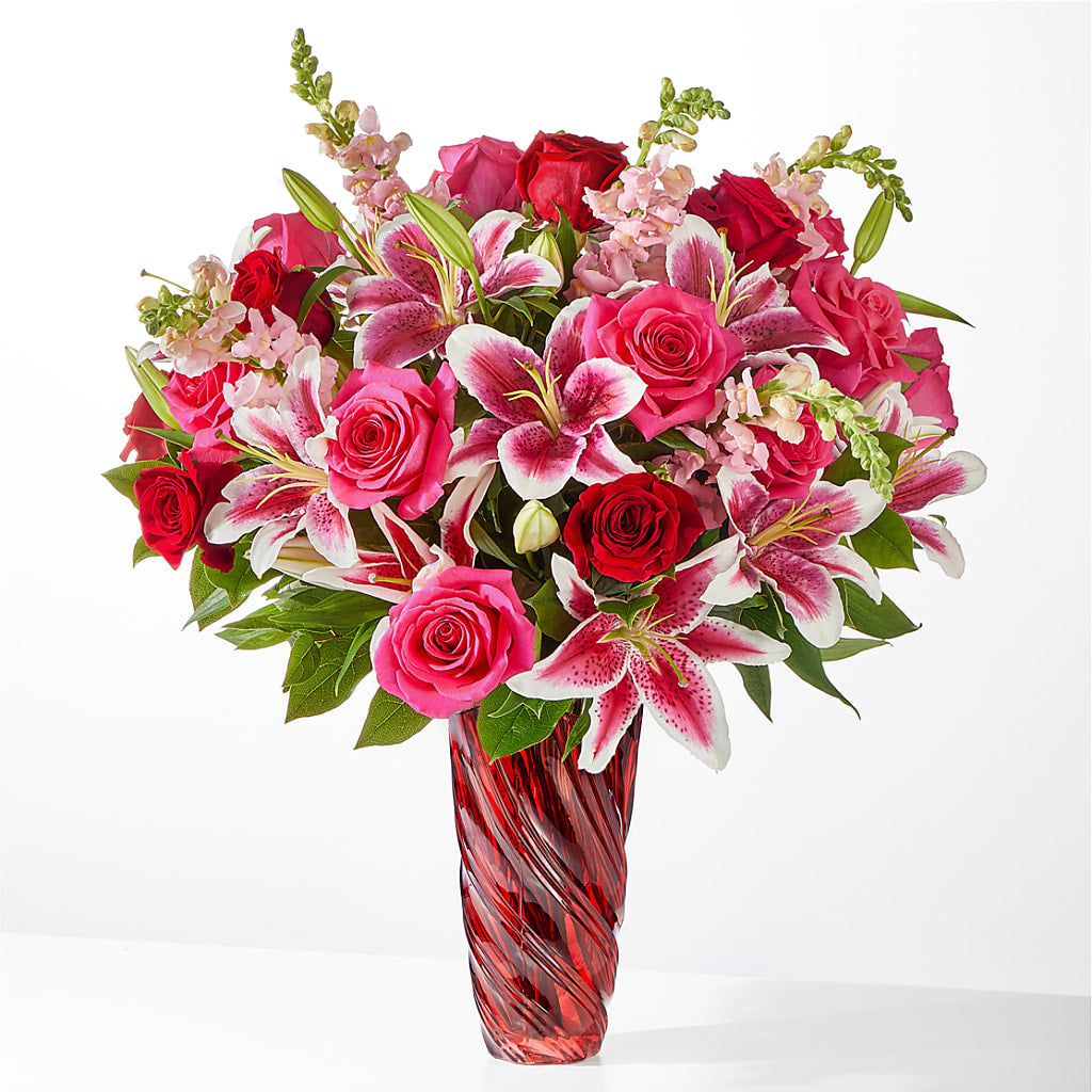 Always You Bouquet with Luxe Swirl Vase – Gainesville Floral Exchange, Gainesville FL