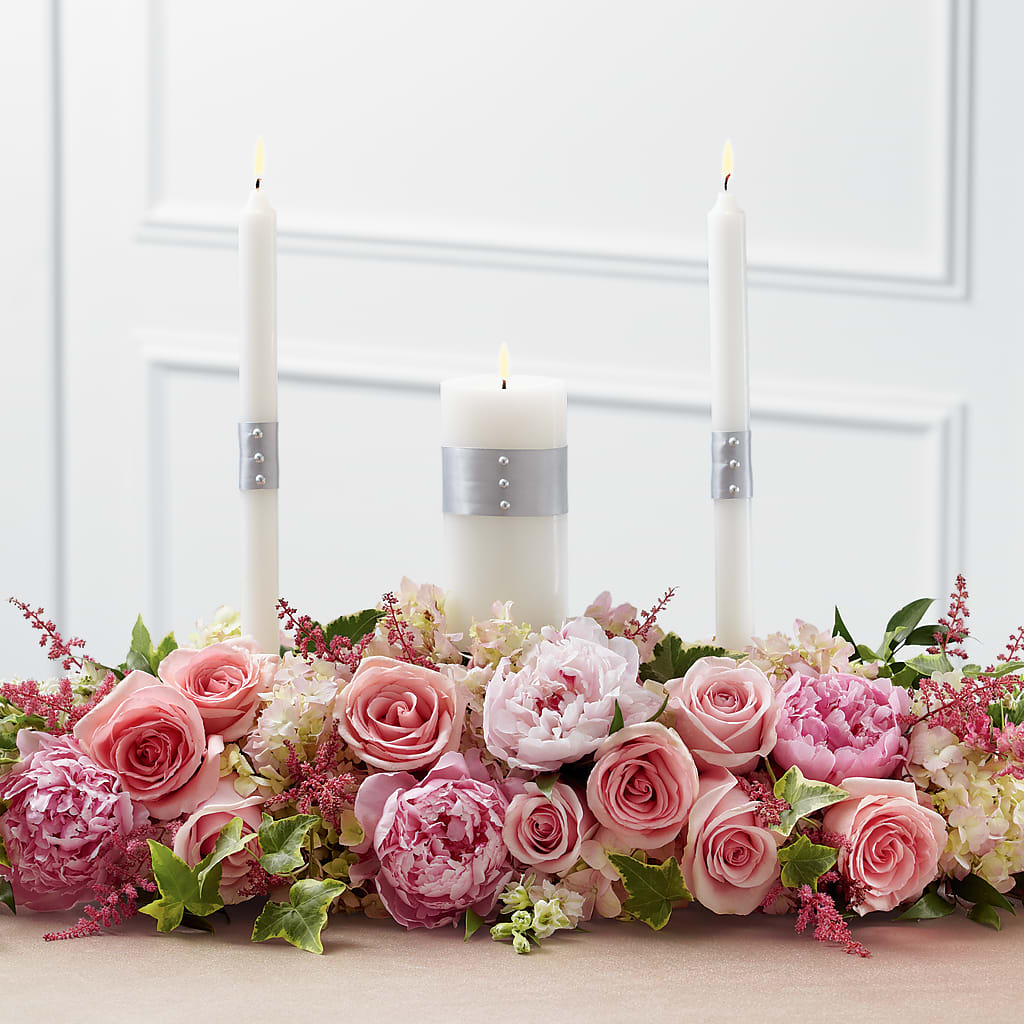Worldwide Romance Unity Candle Arrangement – Gainesville Floral Exchange, Gainesville FL