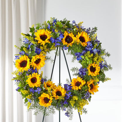 Bright Rays Wreath –  Gainesville Floral Exchange, Gainesville FL