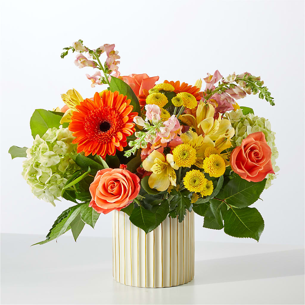 Autumn Sunshine Bouquet with Ivory Vase –  Gainesville Floral Exchange, Gainesville FL