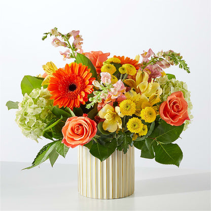 Autumn Sunshine Bouquet with Ivory Vase –  Gainesville Floral Exchange, Gainesville FL