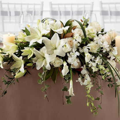White Linen Arrangement –  Gainesville Floral Exchange, Gainesville FL